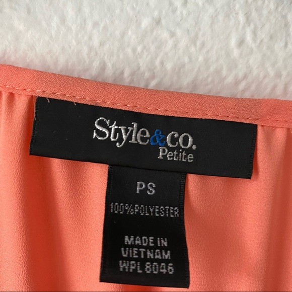 NWT Coral Orange Spanish Gardens Sheer Button Blouse Top - Picture 8 of 9